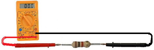 Resistor resistance test with an ohmmeter of a multimeter